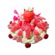 GATEAU DE BONBONS TRESSE BLANC/ROUGE 22 CENTIMETRES