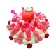 GATEAU DE BONBONS TRESSE BLANC/ROUGE 22 CENTIMETRES