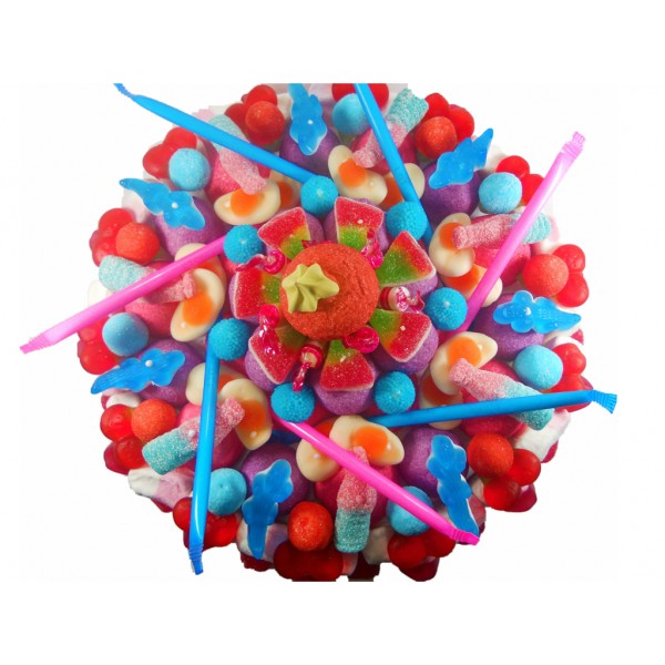 Maxi gâteau de bonbons arc en ciel 320mm : : Epicerie