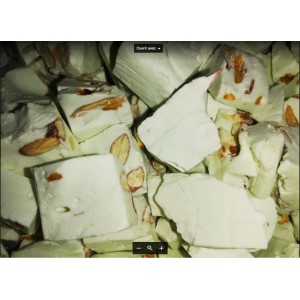NOUGAT DUR BLANC AVEC SES AMANDES 160g.