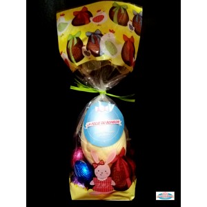SACHET OEUF DE PAQUES MIX CHOCOLAT 108G + OEUF DE 50G