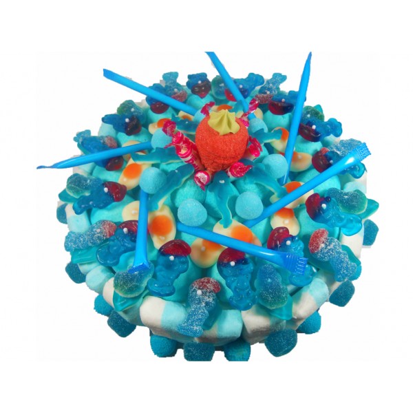 Maxi gâteau de bonbons bleu Schtroumpfs 320mm